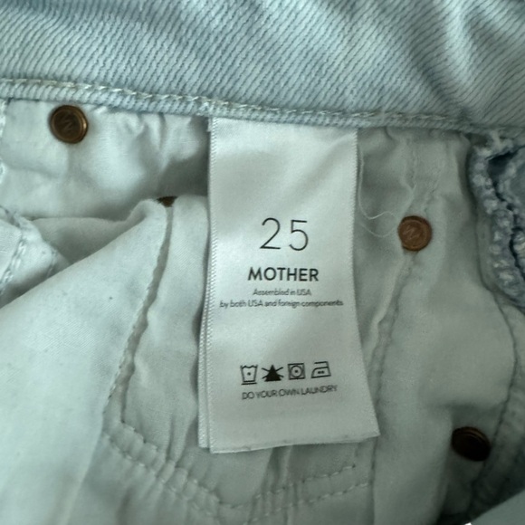 MOTHER - Pixie Tomcat Ankle Exposed Button Fly Light Washed Jeans Sz 25 - Picture 9 of 9